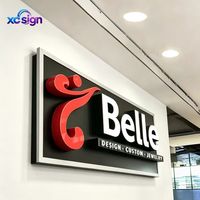 Enseigne LED 3D personnalisée en acrylique rétroéclairée avec transformateur DC, télécommande, conduit en acier inoxydable pour maisons, bâtiments commerciaux modernes et bureaux