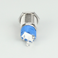 Interrupteur à bouton-poussoir métallique étanche IP65 16MM SPST 1NO 1NC momentané/verrouillable avec LED annulaire, certifié CE ROHS, pour voiture et bateau