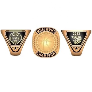 Anillo de Campeón de la Liga Profesional Personalizado con Detalles Laterales Grabados, Incrustaciones de Zirconia, Regalo Conmemorativo de Aleación para Entusiastas del Deporte - Product Image 1