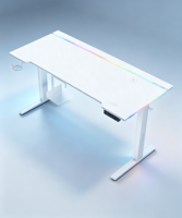Bureau de jeu électrique réglable en hauteur avec lumières LED RGB et chargeur sans fil – Vente en gros