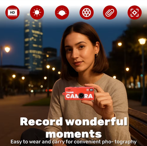 Mini caméra porte-clés 1080P FHD au design graffiti tendance, format mini-pouce vintage avec flash intégré – Vente directe usine 2026 - Product Image 6