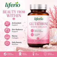Vente en gros de comprimés de collagène marin au glutathion personnalisés, soutien antioxydant, peau saine, beauté, étiquette OEM