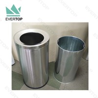 Poubelle DB-34K 60 L 16 Gal à couvercle ouvert avec entonnoir Poubelle 60 litres en acier inoxydable Poubelle en métal