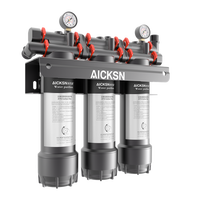 Machine de filtre à eau en fibre de carbone Aicksn Purificateur d'eau en 3 étapes Purificateur d'eau ultrafiltration en acier inoxydable