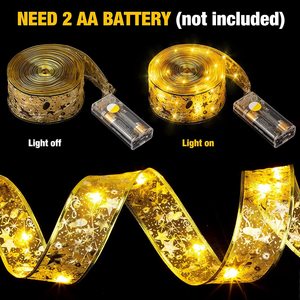 Luzes de Fada em Fita BESTER com Borboletas, Caixa de Presente, Luzes de Cordão de Cobre de Camada Dupla de Seda, 3m, Controle Remoto, Alimentadas por Bateria - Product Image 3
