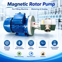 Pompe à rotor à entraînement magnétique en acier inoxydable sans joint d'arbre, zéro fuite, 0,5 CV, GMP & CIP, sanitaire