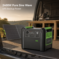 Stasiun Daya Portabel 2400W 2300Wh Kustom, Generator Tenaga Surya, Pengisian Cepat, Perlengkapan Penerangan untuk Berkemah di Luar Ruangan, Grosir Pabrik