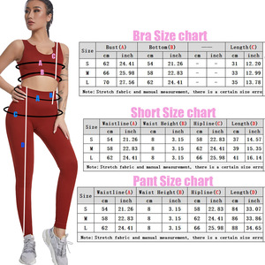 Fil sans couture Yoga costume femmes rayure sport soutien-gorge débardeur taille haute Leggings Biker Shorts Fitness <span class=keywords><strong>ensemble</strong></span> - Product Image 2