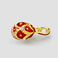 Bijoux personnalisés pour femmes et filles, cadeau de pâques, collier pendentif en cristal russe en émail rouge Style Faberge