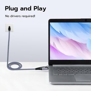 2 in 1 USB a/usb C ไปยังสายอีเทอร์เน็ต6.6FT ประเภท C เพื่อ RJ45 Gigabit LAN Network CORD อลูมิเนียม USB 3.0 Plug & Play แล็ปท็อป - Product Image 5
