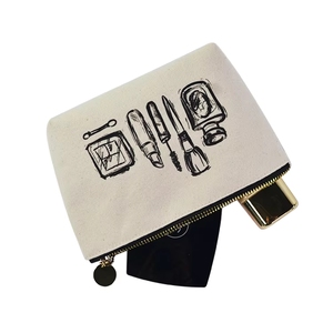 Pochette de voyage en toile de coton promotionnelle, pochette à fermeture éclair pour maquillage, sacs cosmétiques personnalisés, sacs écologiques personnalisés - Product Image 3