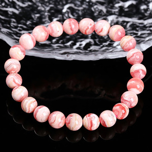 Pulseras de Rodocrosita Argentina de Alta Calidad con Manchas Rojas Naturales al por Mayor para Regalos - Product Image 4