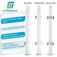 Système de fixation de verre robuste pour balcon, balustrade en verre pare-vent, kit de garde-corps carré série Z avec support de main courante