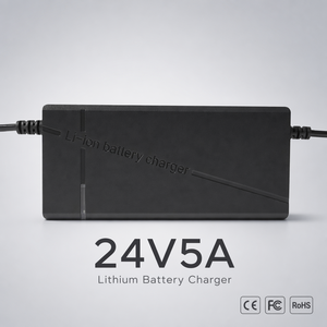 Chargeur de <span class=keywords><strong>batterie</strong></span> au lithium 24V5A 25.2V/29.2V/29.4V Li-ion LiFePO4 compatible avec les batteries solaires, les bateaux de pêche, les fauteuils roulants, les pulvérisateurs, les trottinettes électriques - Product Image 1