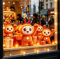 Peluche de Mascota Personalizado, Lindo Personaje de Dibujos Animados de Extraterrestre Naranja, Muñeco de Peluche para Niños, Regalos al por Mayor