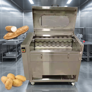 Nouvelle Machine Industrielle Motorisée à Brosses pour Laver, Peler et Polir les Légumes Racineux, Laveuse-Peleuse-Polisseuse de Pommes de Terre en Acier Inoxydable SS304 - Product Image 3