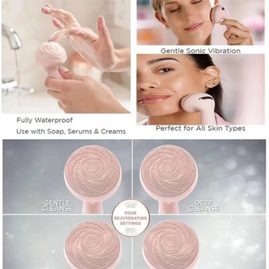 Sonic Facial Brush Rotating <b>Balls</b> Silicone USB Socket Charging Beauty Instrument for Cleaning <b>Massage</b> Household Use - Product Image 3