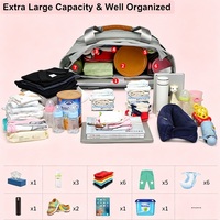 Sac à langer multifonction 4-en-1 en gros, sac bandoulière avec compartiment pour ordinateur portable 16 pouces, sac de voyage pour bébé pour maman