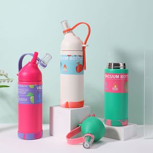 Botella de agua aislada al vacío de acero inoxidable, de gran capacidad, portátil para exteriores, con tapa abatible, para deportes y senderismo. - Product Image 2
