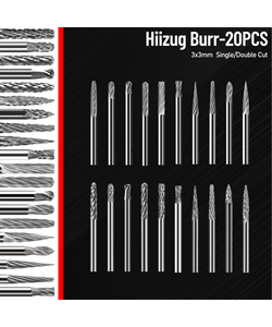 Karbür çapak takım 1/8 "inç 3 mm sap çapı 20 parça öğütücü uçları çift tek oluk karbür döner çapaklar oyma için - Product Image 2