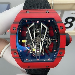 Montre Tourbillon RM ultra-fine et légère, de forme tonneau, avec boîtier en fibre de carbone, montre mécanique entièrement fonctionnelle - Product Image 2