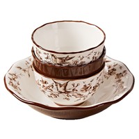 Service de table en céramique à motif floral rétro romantique français avec un design magnifique pour les repas rituels à la maison et les dîners en famille