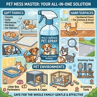 Eliminador de Olores para Mascotas con Probióticos 15B CFU, Spray Bioenzimático para Eliminar Olores de Orina de Gato en Alfombras y Pisos, Sin Enjuague, Personalizable OEM