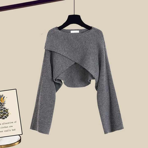 Conjunto Feminino de Três Peças Atacado Direto da Fábrica: Blusa Solta, Suéter e Calça Pantalona de Cintura Alta, Vintage e Casual - Product Image 4