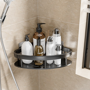Estante de esquina montado en la pared de aluminio BX para estante organizador de almacenamiento de baño sin necesidad de taladro - Product Image 5