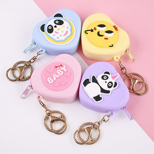 Factory Prijs Custom Rits Zachte Kleine Hartvorm Rubber Portemonnee Portemonnee Mini Silicone Coin Pouch Met Custom Strap - Product Image 2