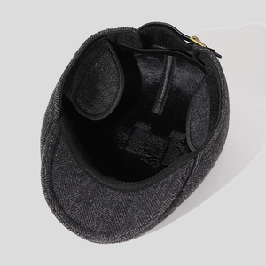 Casquette thermique de mode avec couvre-<span class=keywords><strong>oreille</strong></span> 100% laine béret hiver vieil <span class=keywords><strong>homme</strong></span> chapeau de lierre - Product Image 5