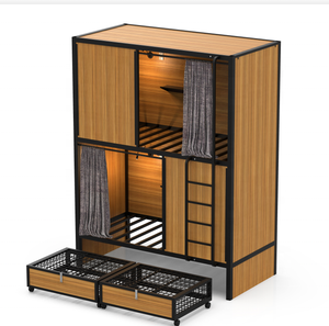 Lit d'usine de style japonais RW Lit moderne avec <span class=keywords><strong>capsule</strong></span> de couchage Lit à dosette Lit superposé en métal pour auberge de jeunesse et hôtel - Product Image 1