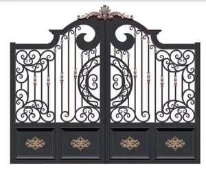 Porte double en aluminium avec technologie résistante à l'usure, décoration minimaliste de style central-asiatique, motif personnalisé, automatisation du moteur - Product Image 1