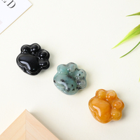 Vente flash - Figurine de patte de chat miniature sculptée en pierre précieuse naturelle pour la décoration Feng Shui