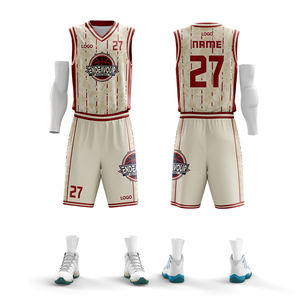 Uniforme de Baloncesto Sublimado Personalizado con Rayas, Jersey de Baloncesto Sublimado Reversible, Jersey de Baloncesto 100% Poliéster - Product Image 2