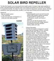 Répulsif d'oiseaux à batterie de panneau solaire de 20 haut-parleurs avec 8 sons et carte à puce sonore remplaçable pour grande ferme et jardin