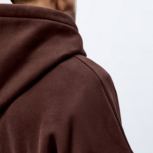 Felpe con cappuccio <span class=keywords><strong>oversize</strong></span> da uomo con stampa 100% in cotone personalizzato e peso pesante con logo personalizzato con logo <span class=keywords><strong>marrone</strong></span> bianco e cappuccio per uomo - Product Image 4