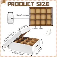 Boîtes de rangement en verre Mason personnalisées en gros Y800, 16 oz, organisateur de conserve avec poignées et séparateurs, boîtes en carton pour bocaux en verre