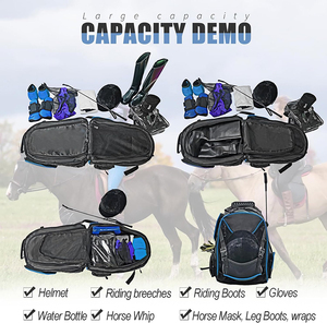 Custom Professional Equestrian <strong>Backpack</strong> For <strong>Horse</strong> Riding Durable Polyester Portable Features For Boots Helmet Outdoor Bags - Product Image 5