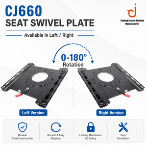 Plaque pivotante manuelle pour siège automobile <span class=keywords><strong>0</strong></span>-180° °   Base de siège rotative pour modification de MPV, VIP Van, RV - Product Image 3