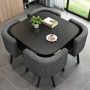 Karton Metal çelik Modern toptan yemek odası mobilyası takım yemek masası için 6 üst ahşap ev mobilya yemek masası ahşap