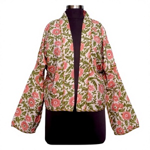 Handmade Printed <b>Kantha</b> <b>Jacket</b> Soft Eco-Friendly Breathable 100% Cotton Regular Autumn Spring Festival Winter Kimono Party Wear - Product Image 1