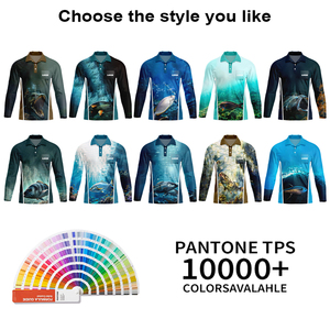 Áo Polo câu cá nam chất liệu polyester, chống nắng UPF50, in chuyển nhiệt OEM, bán buôn, nhanh khô, tay dài, cổ áo. - Product Image 4