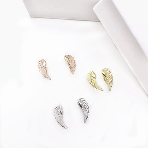 Angel Wings <b>Stud</b> <b>Earrings</b> Golden Silver Rose Gold Zirconia Channel Setting Party Fashion Jewelry - Product Image 1
