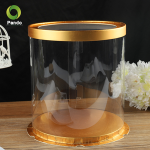 Cajas de Plástico Transparentes Ecológicas para Pasteles de 10 Pulgadas en Blanco/Negro/Rosa/Azul/Dorado al por Mayor - Product Image 6