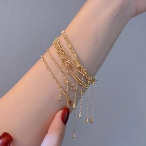 Xinfly Manufacture Wholesale Brand Jewelry 18k Yellow Gold Wrist Chain Luxury Dainty Laser Bead Bracelet for <b>Men</b> - Product Image 1