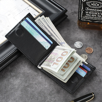 Dompet kulit asli pria ultra tipis, dompet bisnis kulit sapi lapisan pertama Sederhana anti Maling