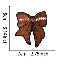 Patch brodé thermocollant Rugby Football Bow, personnalisé pour le jour du match, en tissu pour vêtements, à prix avantageux