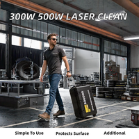 Nouvelle machine de nettoyage laser à fibre pulsée portable 300W 500W avec valise à roulettes pour le nettoyage du bois, des pneus, des moules et des moules à chaussures