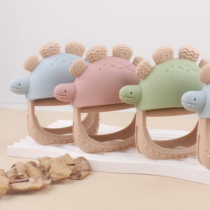 Nouveau bébé Anti-manger Silicone dinosaure <span class=keywords><strong>dent</strong></span> Gel gants pour apaisant anneau de dentition dents tige de meulage mordre la bouche mordant jouet amusant - Product Image 2